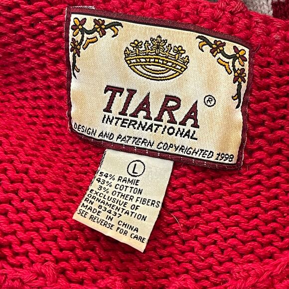 VINTAGE 90s Tiara International Christmas Tree Ugly Christmas Sweater Size Large - Picture 5 of 6
